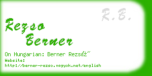 rezso berner business card